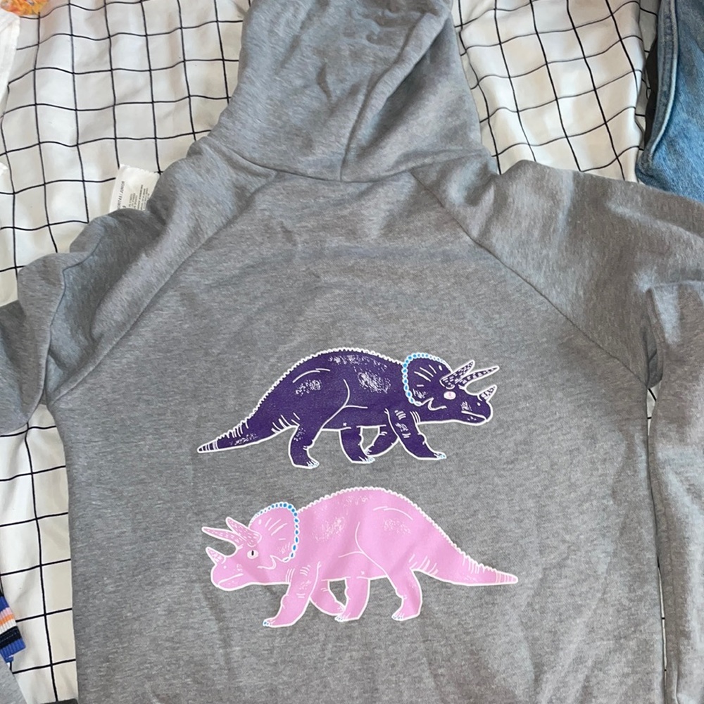Dinosaur zip-up pink and purple